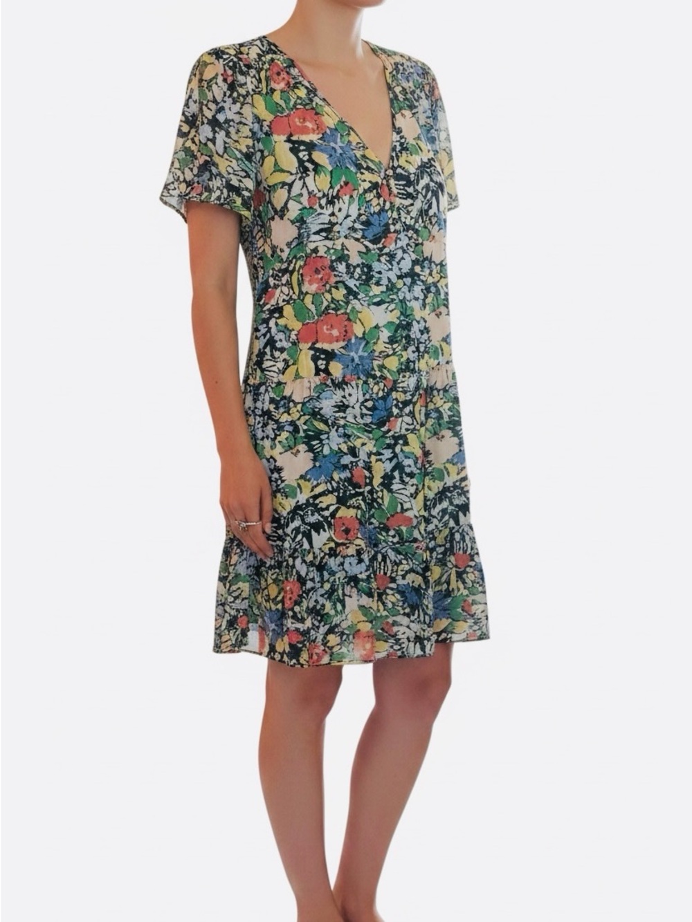 Parker Savannah Floral Silk Blend Shift Dress in Cannes Floral